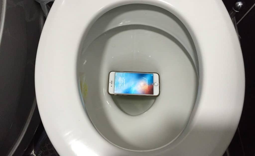 iphone in toilet
